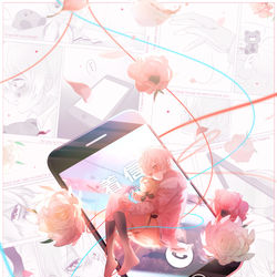 This is a pixiv picture whose title is 携帯恋話.