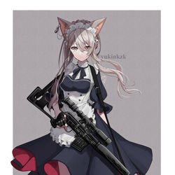 This is a pixiv picture whose title is 武装メイドさん.