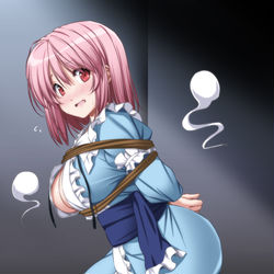 This is a pixiv picture whose title is 拘束された幽々子様.