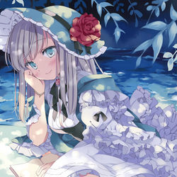 This is a pixiv picture whose title is 森の中で読書.