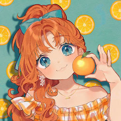 This is a pixiv picture whose title is 🍊.