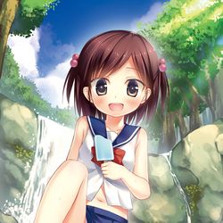 This is a pixiv picture whose title is 暑い日.