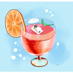 This is a pixiv picture whose title is トロピカルドリンク.
