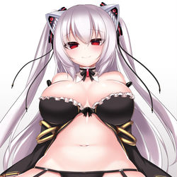 This is a pixiv picture whose title is 高露出度衣装なのらきゃっとさんはヤバい.