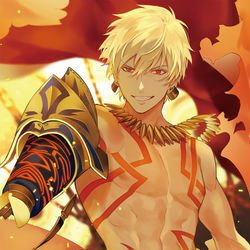 This is a pixiv picture whose title is 英雄王.