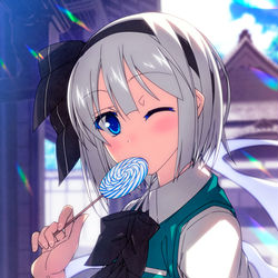 This is a pixiv picture whose title is 飴ぺろ妖夢ちゃん.