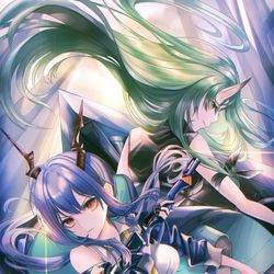 This is a pixiv picture whose title is 【アークナイツ】チェンとホシグマ.