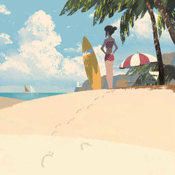 This is a pixiv picture whose title is 海に行きたい。.