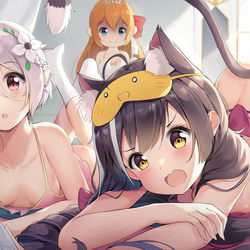 This is a pixiv picture whose title is 猫との朝.
