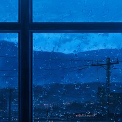 This is a pixiv picture whose title is 雨の町.