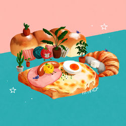 This is a pixiv picture whose title is ブレッドリビングルーム.