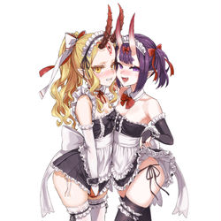 This is a pixiv picture whose title is 鬼メイド.