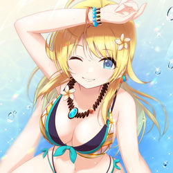 This is a pixiv picture whose title is 水着めぐる.