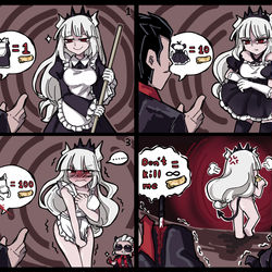 This is a pixiv picture whose title is Maid Play ! Lucifer & Justice.