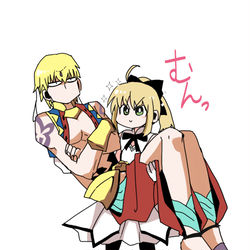This is a pixiv picture whose title is キャスギルをお姫様抱っこするリリィちゃん.