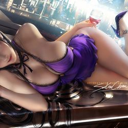 This is a pixiv picture whose title is 蒂法连衣裙.