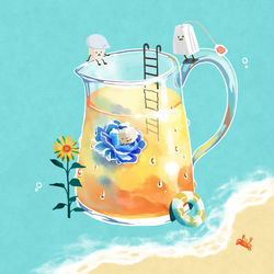This is a pixiv picture whose title is ドリンクピッチャープール.