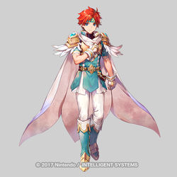 This is a pixiv picture whose title is 【仕事絵】FEH「若き獅子 ロイ」.