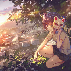 This is a pixiv picture whose title is 花に亡霊.