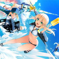 This is a pixiv picture whose title is FGOの歴史は水着の歴史。.