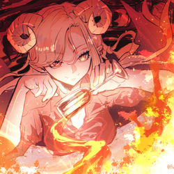 This is a pixiv picture whose title is 【skeb】紅焔ネロさん.