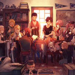 This is a pixiv picture whose title is 作戦会議.