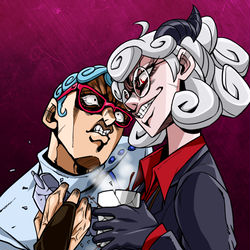 This is a pixiv picture whose title is Ghiaccio vs. Pandemonica.