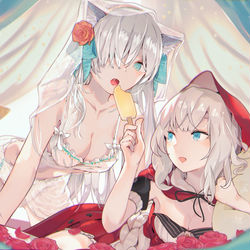 This is a pixiv picture whose title is ケモ耳アナスタシア＆赤ずきんマリー.