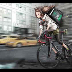 This is a pixiv picture whose title is できたてを届ける安心院ちゃん.