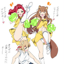 This is a pixiv picture whose title is 体育祭でナオフミ君を応援するチアJKラフタリアさん.
