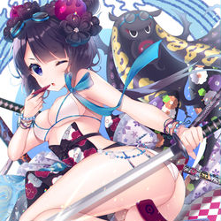 This is a pixiv picture whose title is 水着剣豪！！.