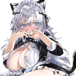This is a pixiv picture whose title is めいどにゃんこ.