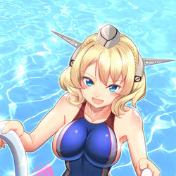 This is a pixiv picture whose title is 「何よアドミラル、私に見とれちゃって」.