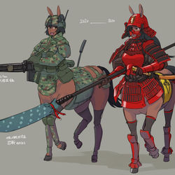 This is a pixiv picture whose title is ケンタウロスさん今昔.