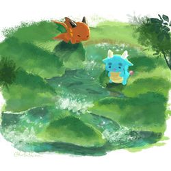 This is a pixiv picture whose title is ふたりでお散歩【&通販のお知らせなど】.