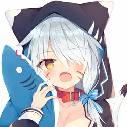 This is a pixiv picture whose title is サメねこ.