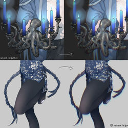 This is a pixiv picture whose title is 仕上げ加工で完成絵の見栄えを整えるメイキング.