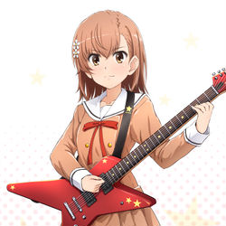 This is a pixiv picture whose title is 御坂美琴バンドリコラボ.