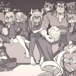 This is a pixiv picture whose title is 合家欢（仿画风警告）.