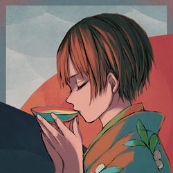 This is a pixiv picture whose title is 緑の座.
