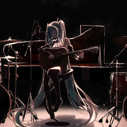 This is a pixiv picture whose title is 古いギターでね。.