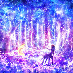 This is a pixiv picture whose title is 彩星の木漏れ日.