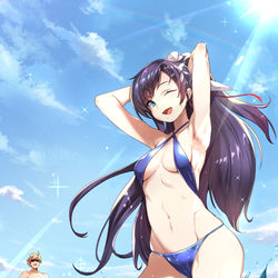 This is a pixiv picture whose title is CounterSide  로자리아 수영복.