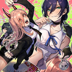 This is a pixiv picture whose title is チェンソーマン女子.