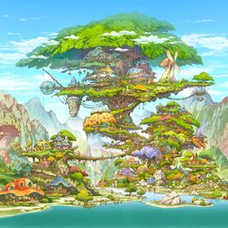This is a pixiv picture whose title is 『世界樹』パズル用修正版.