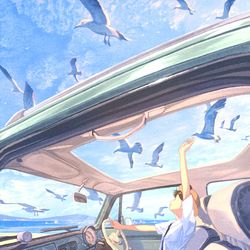 This is a pixiv picture whose title is 鳥のように君と.