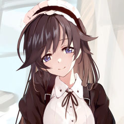This is a pixiv picture whose title is 五十鈴華さんをメイド衣装で.