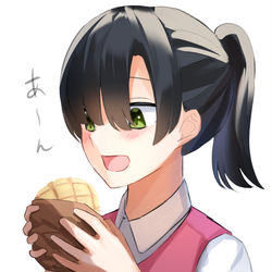 This is a pixiv picture whose title is メロンパンが大好きな同僚の女の子.