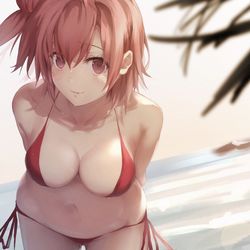 This is a pixiv picture whose title is ガハマさんは胸に視線いきがち.