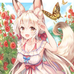This is a pixiv picture whose title is 白きつねちゃん.
